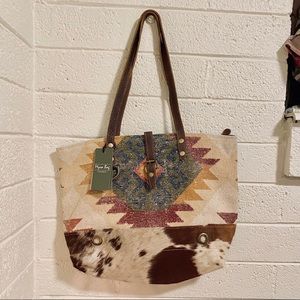 Myra Cowhide Aztec Shoulder Bag